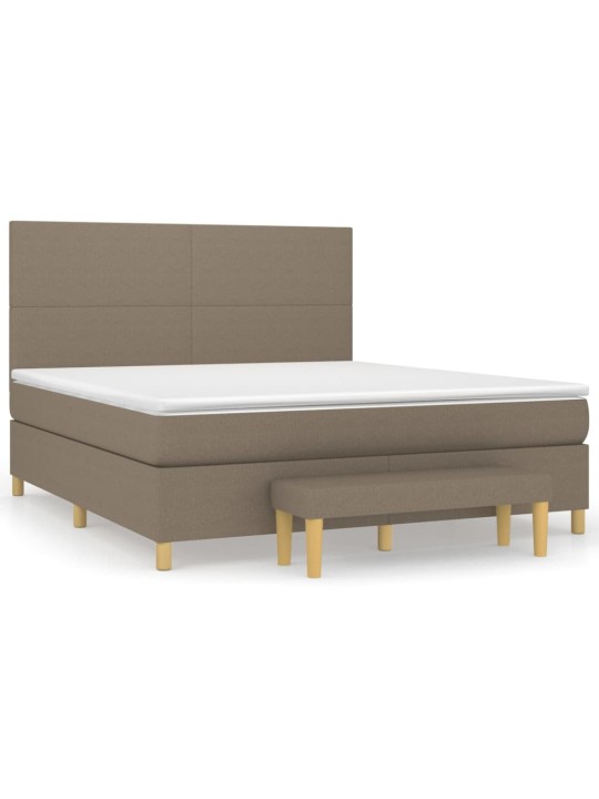 Box spring postel s matrací taupe 160x200 cm textil