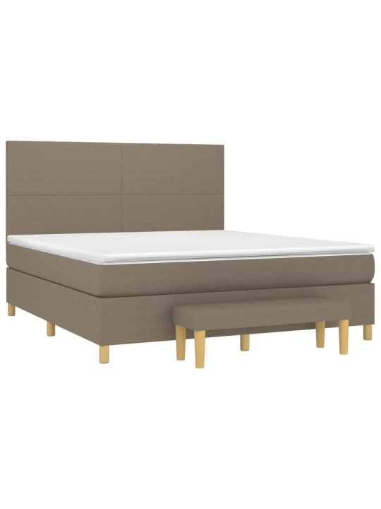 Box spring postel s matrací taupe 160x200 cm textil