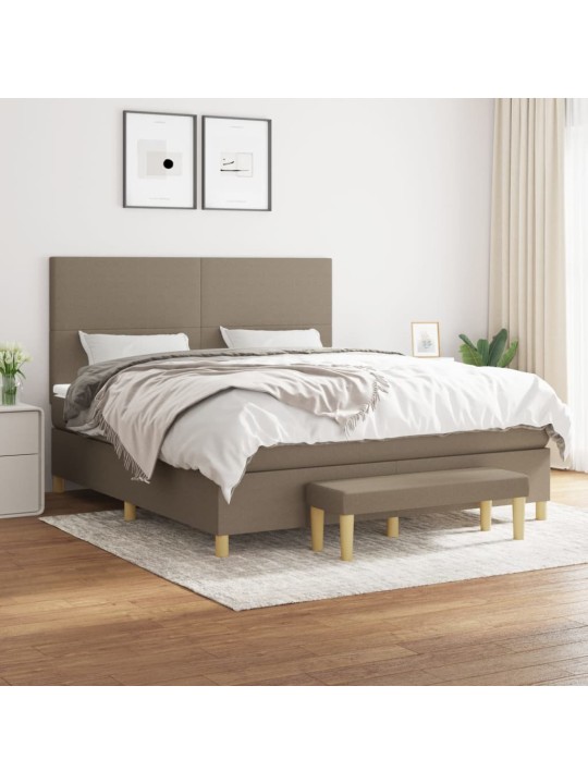 Box spring postel s matrací taupe 160x200 cm textil