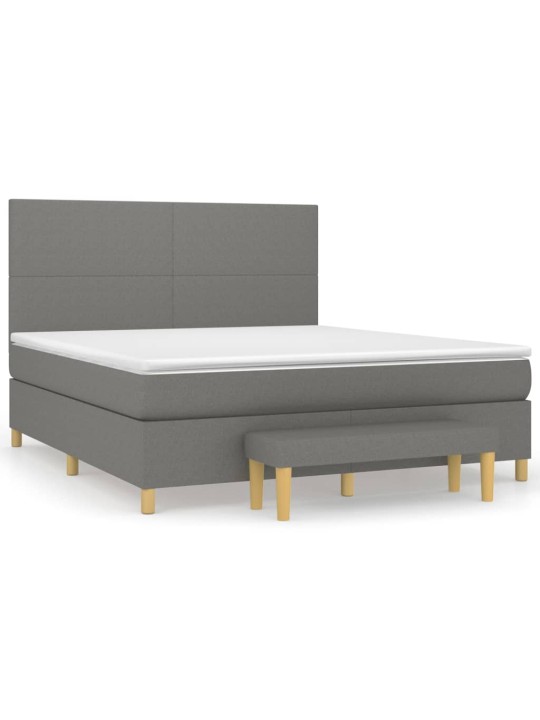Box spring postel s matrací tmavě šedá 180x200 cm textil