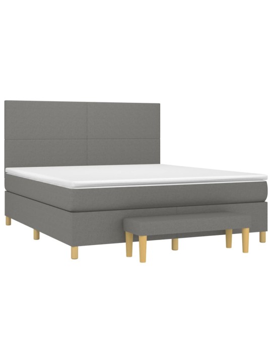 Box spring postel s matrací tmavě šedá 180x200 cm textil