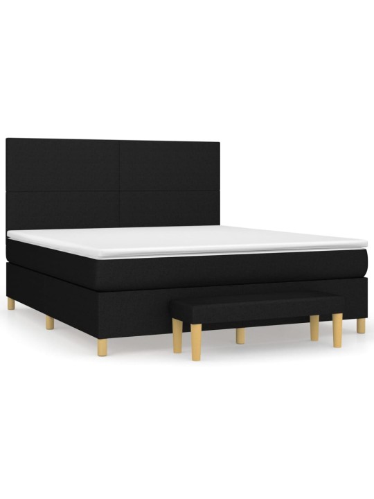 Box spring postel s matrací černá 180x200 cm textil
