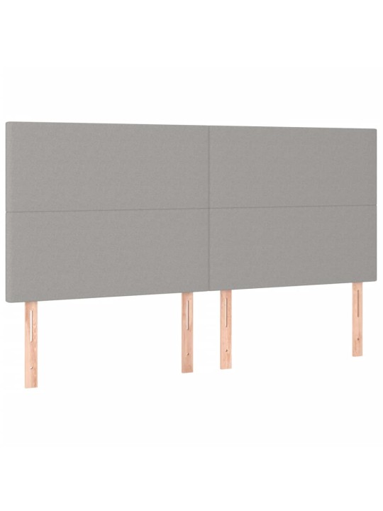 Box spring postel s matrací světle šedá 200 x 200 cm textil