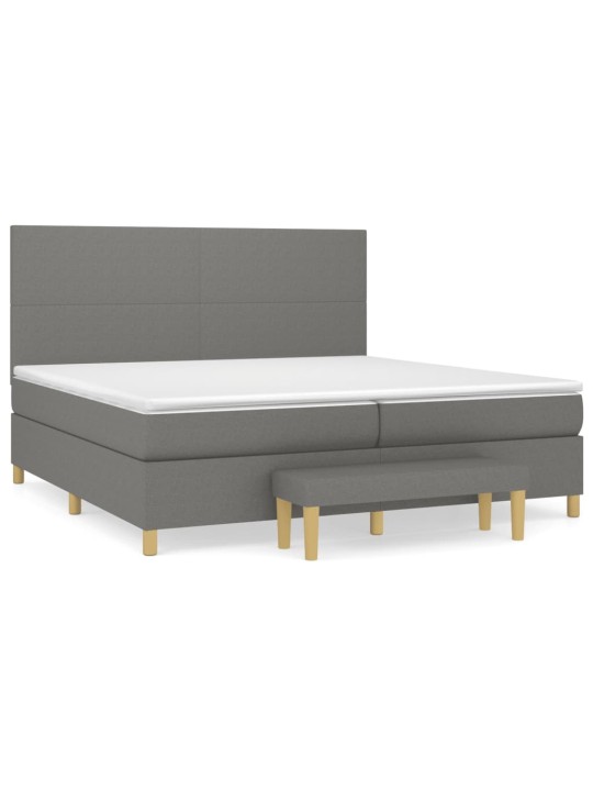 Box spring postel s matrací tmavě šedá 200x200 cm textil