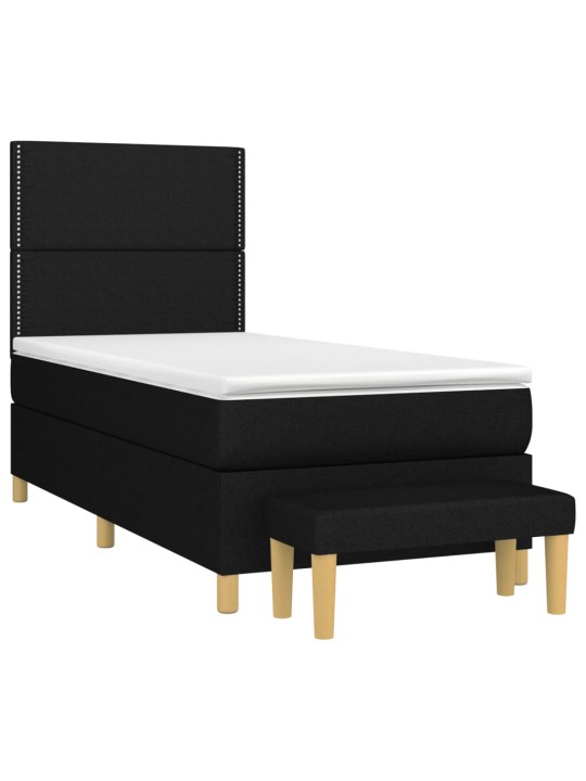 Box spring postel s matrací černá 80 x 200 cm textil