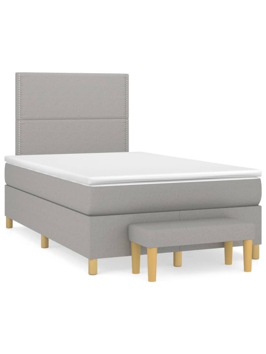 Box spring postel s matrací světle šedá 120 x 200 cm textil