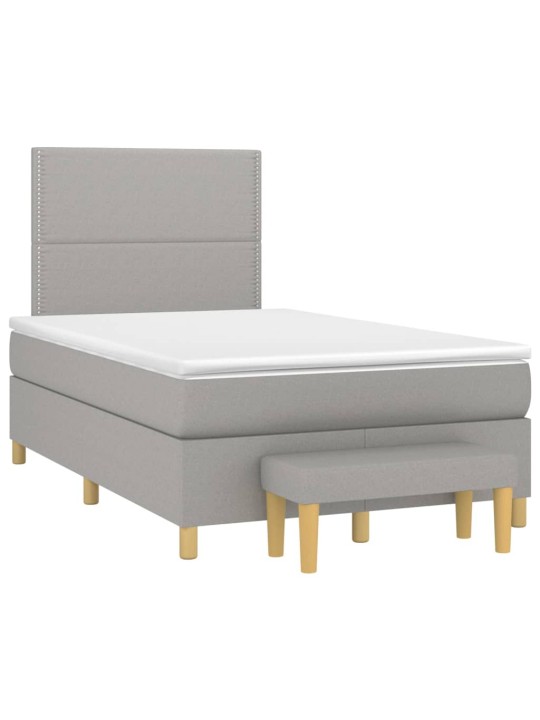 Box spring postel s matrací světle šedá 120 x 200 cm textil