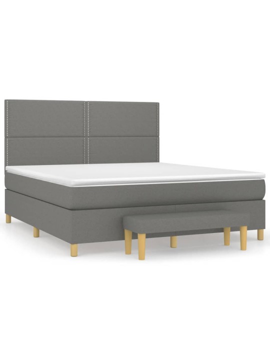 Box spring postel s matrací tmavě šedá 160x200 cm textil