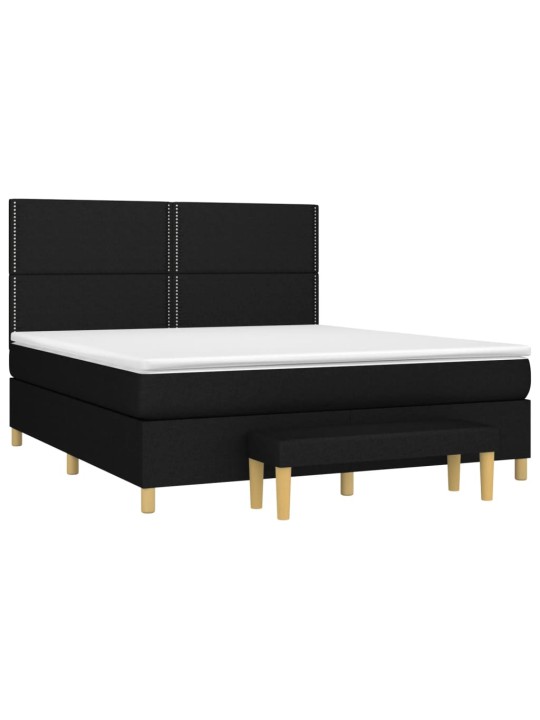 Box spring postel s matrací černá 160x200 cm textil