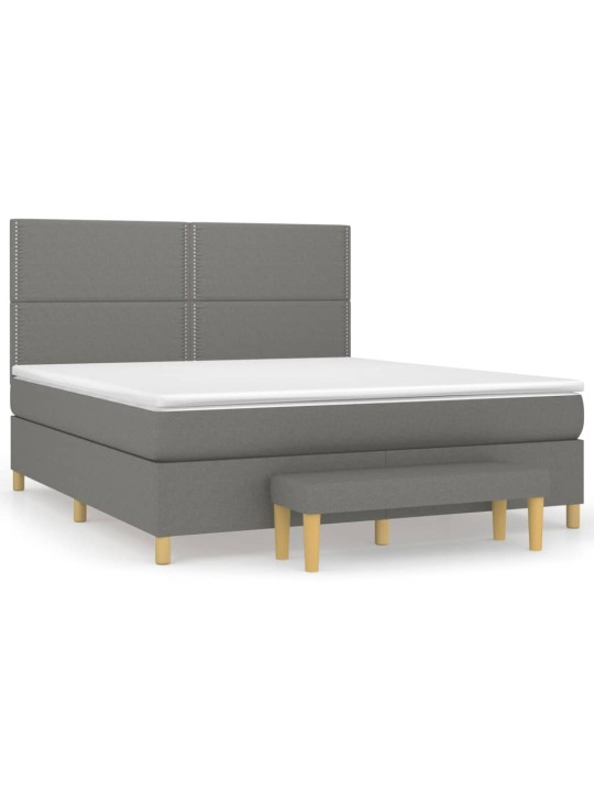 Box spring postel s matrací tmavě šedá 180x200 cm textil
