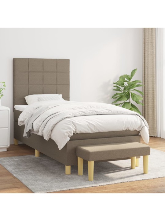 Box spring postel s matrací taupe 100 x 200 cm textil