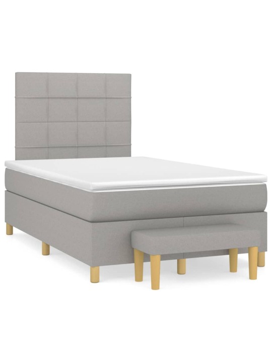 Box spring postel s matrací světle šedá 120 x 200 cm textil