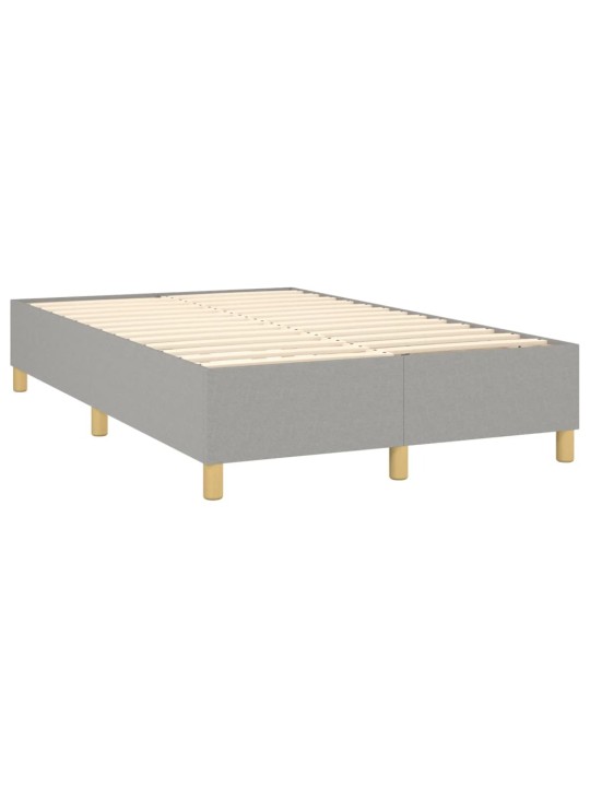 Box spring postel s matrací světle šedá 120 x 200 cm textil