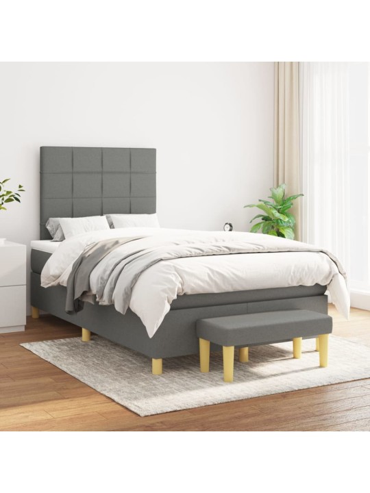 Box spring postel s matrací tmavě šedá 120x200 cm textil