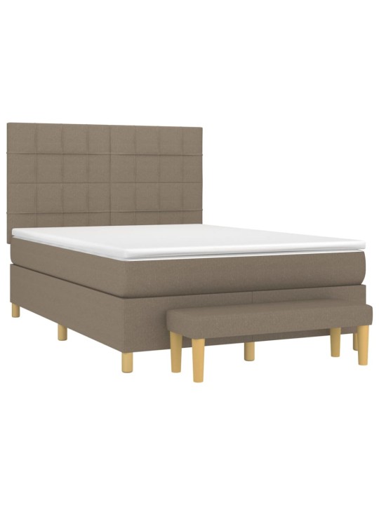Box spring postel s matrací taupe 140x190 cm textil