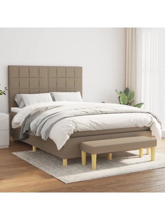 Box spring postel s matrací taupe 140x190 cm textil