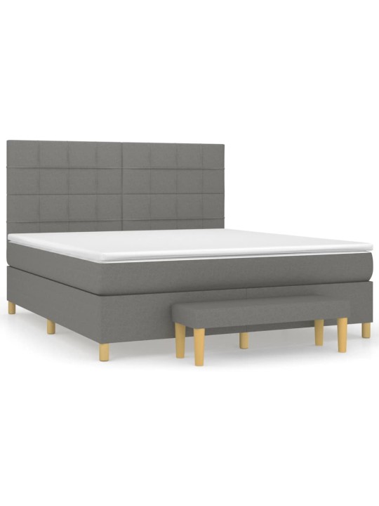 Box spring postel s matrací tmavě šedá 180x200 cm textil