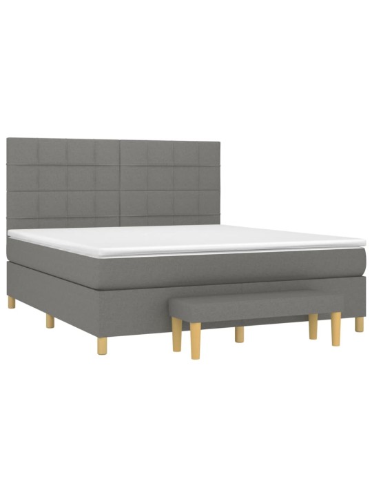 Box spring postel s matrací tmavě šedá 180x200 cm textil