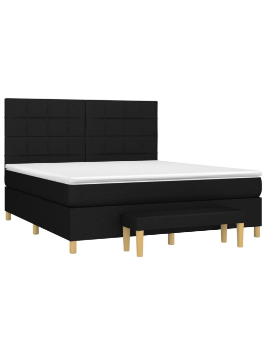Box spring postel s matrací černá 180x200 cm textil