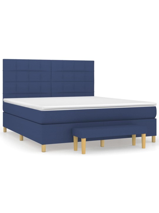Box spring postel s matrací modrá 180x200 cm textil