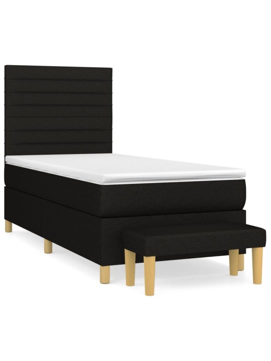 Box spring postel s matrací černá 80 x 200 cm textil