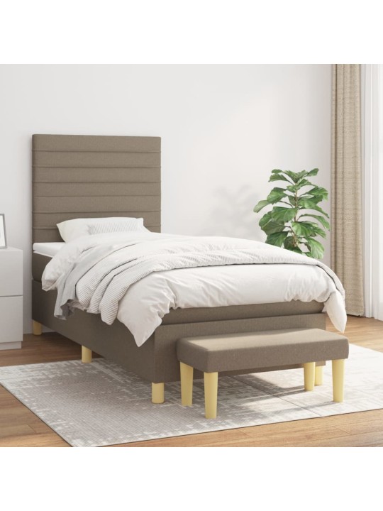 Box spring postel s matrací taupe 100 x 200 cm textil