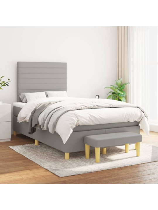 Box spring postel s matrací světle šedá 120 x 200 cm textil