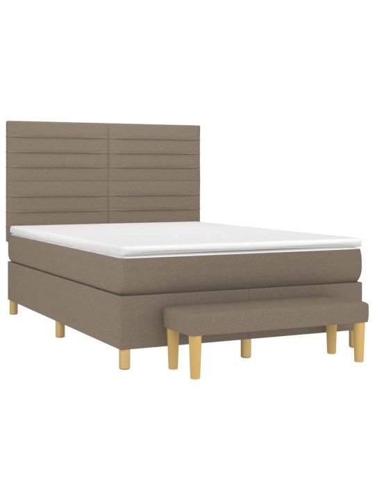 Box spring postel s matrací taupe 140x190 cm textil