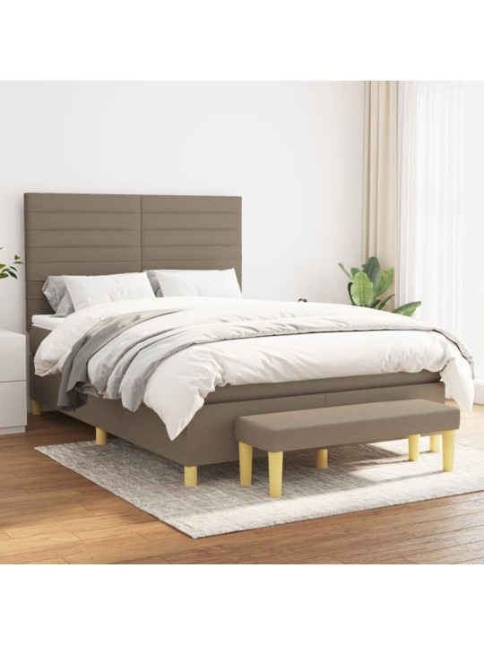 Box spring postel s matrací taupe 140x190 cm textil