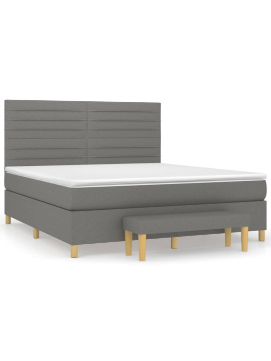 Box spring postel s matrací tmavě šedá 160x200 cm textil