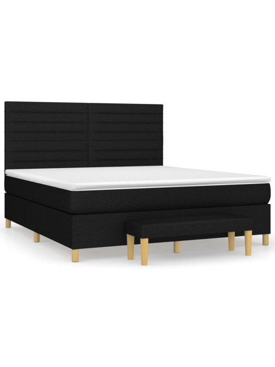 Box spring postel s matrací černá 160x200 cm textil