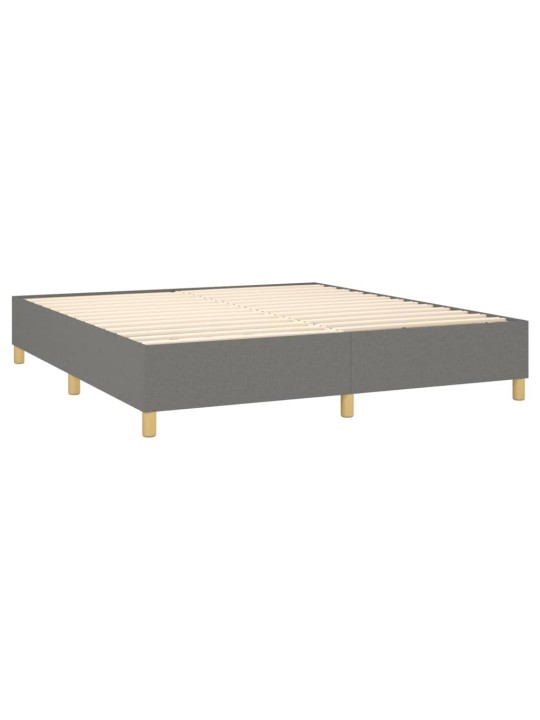 Box spring postel s matrací tmavě šedá 200x200 cm textil