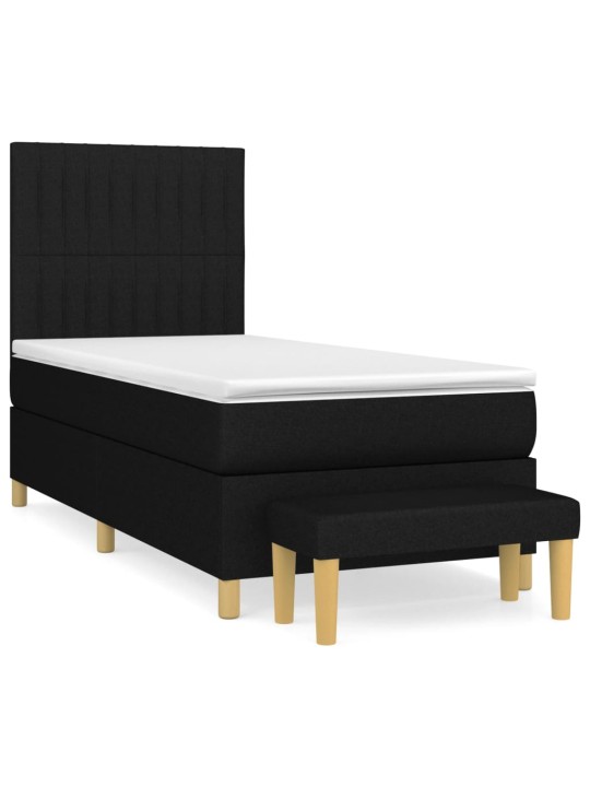 Box spring postel s matrací černá 80 x 200 cm textil