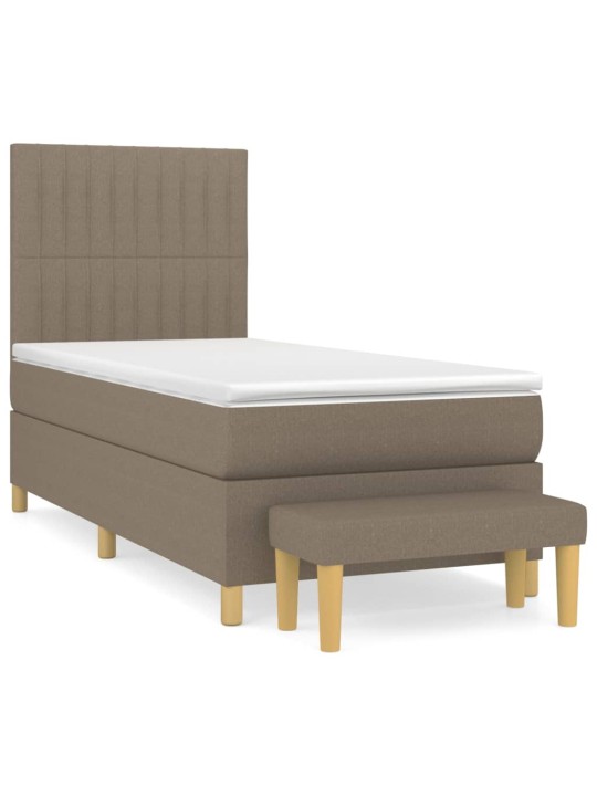 Box spring postel s matrací taupe 100 x 200 cm textil