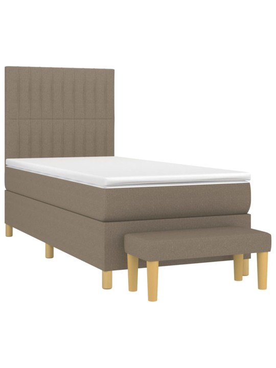 Box spring postel s matrací taupe 100 x 200 cm textil