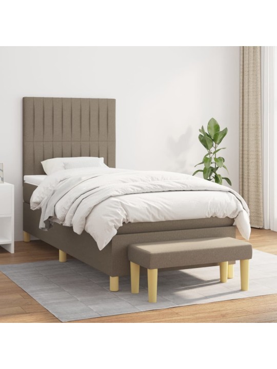 Box spring postel s matrací taupe 100 x 200 cm textil