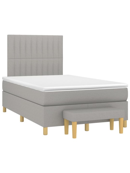 Box spring postel s matrací světle šedá 120 x 200 cm textil