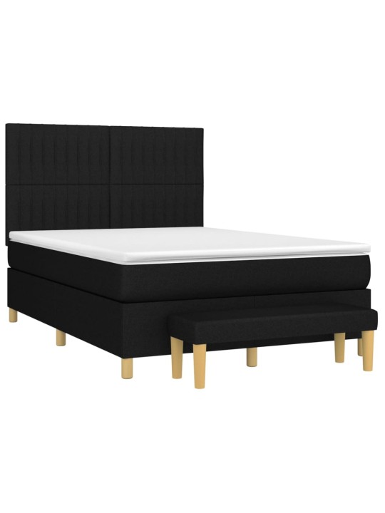 Box spring postel s matrací černá 140x200 cm textil