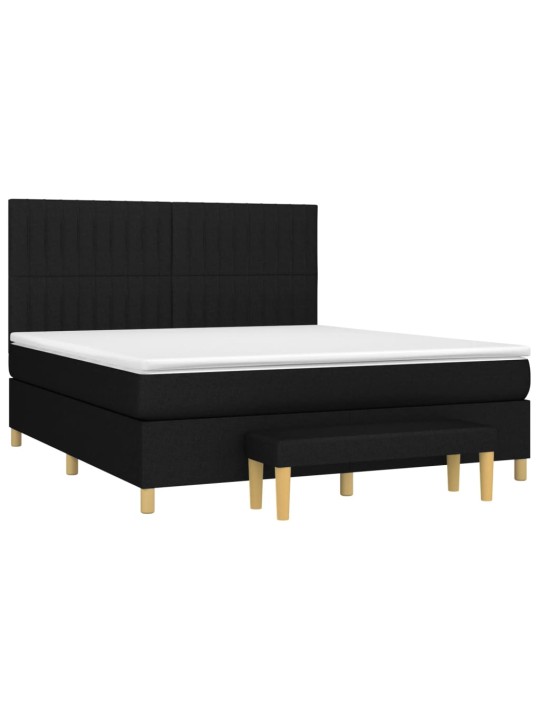 Box spring postel s matrací černá 160x200 cm textil