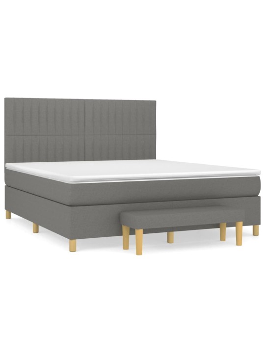 Box spring postel s matrací tmavě šedá 180x200 cm textil