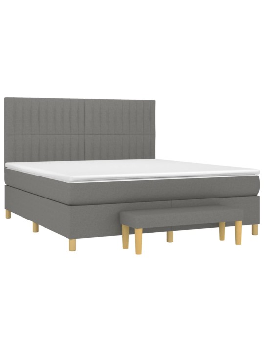 Box spring postel s matrací tmavě šedá 180x200 cm textil