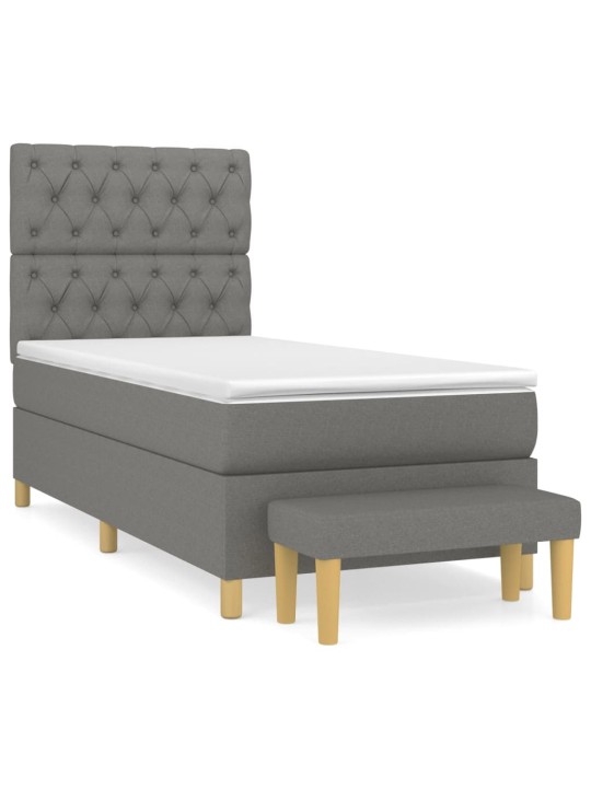 Box spring postel s matrací tmavě šedá 80 x 200 cm textil