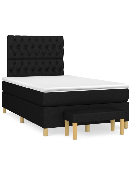 Box spring postel s matrací černá 120x200 cm textil