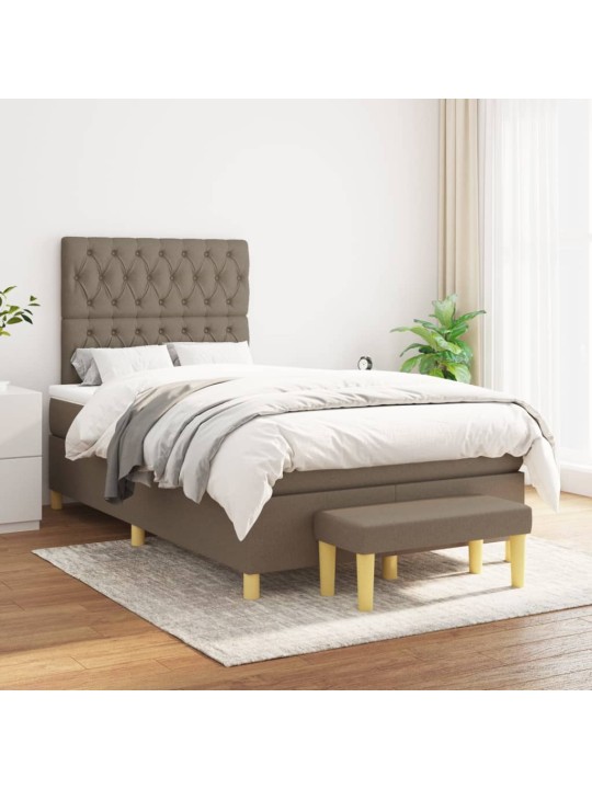 Box spring postel s matrací taupe 120x200 cm textil
