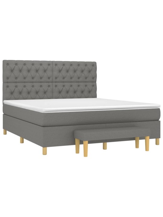 Box spring postel s matrací tmavě šedá 160x200 cm textil