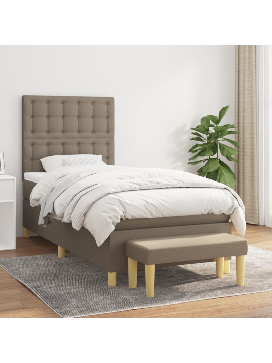 Box spring postel s matrací taupe 100 x 200 cm textil