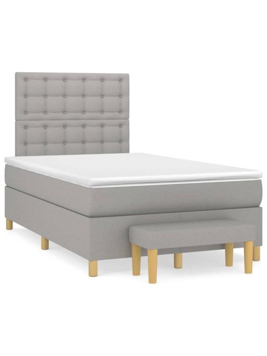 Box spring postel s matrací světle šedá 120 x 200 cm textil