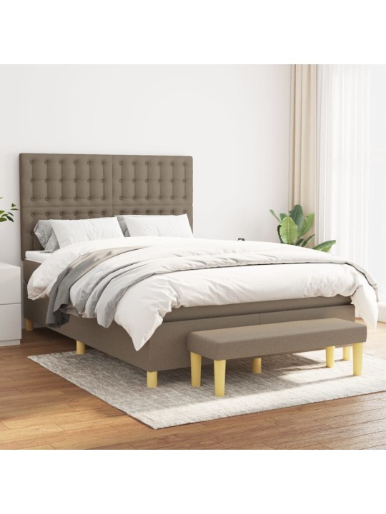 Box spring postel s matrací taupe 140x190 cm textil