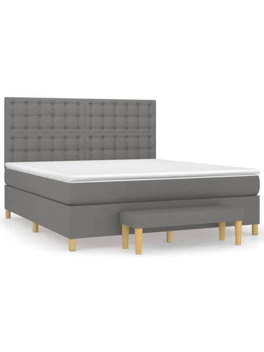 Box spring postel s matrací tmavě šedá 160x200 cm textil