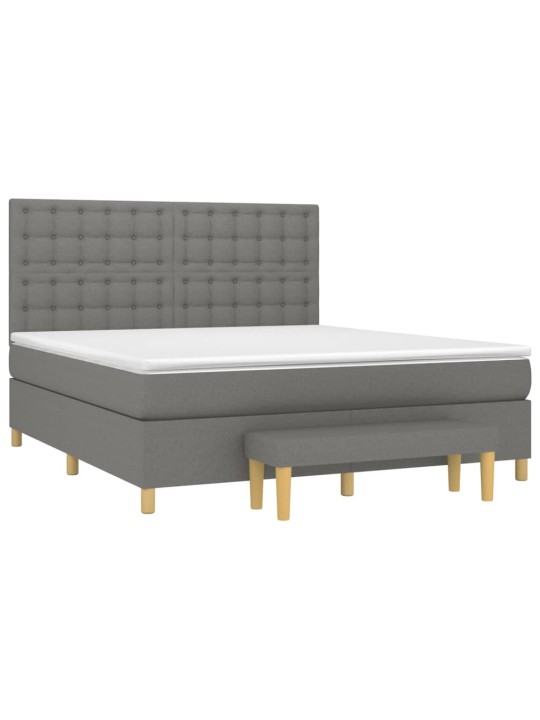 Box spring postel s matrací tmavě šedá 160x200 cm textil
